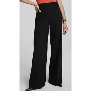 SPANX Black Wide Leg Ankle-Cropped Pants